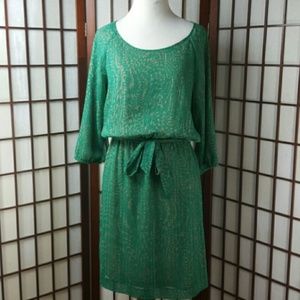 Green BANANA REPUBLIC Animal Print Blouson Dress